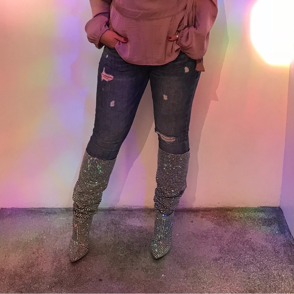 Steve Madden rhinestone boots